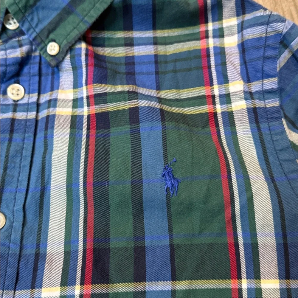 Polo Ralph Lauren BIG Boys Plaid‎ Poplin Long Sleeve Button Down Shirt 18-20 XL